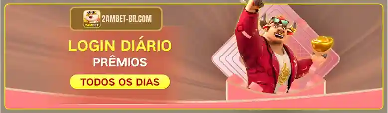 Login diário com prêmios garantidos no 2AMBET cassino para todos os jogadores ativos.